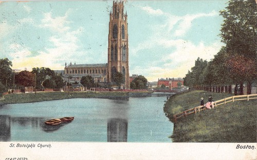 Postcard boston st - boston,