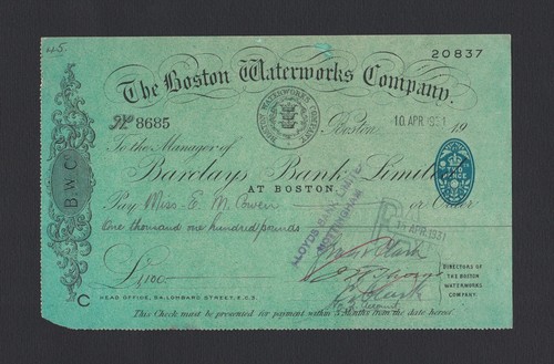 1931 boston waterworks company - 1931,